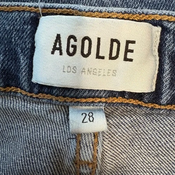 Agolde Vintage High Rise Bootcut Non Distressed Medium Blue Denim Jean Size 28